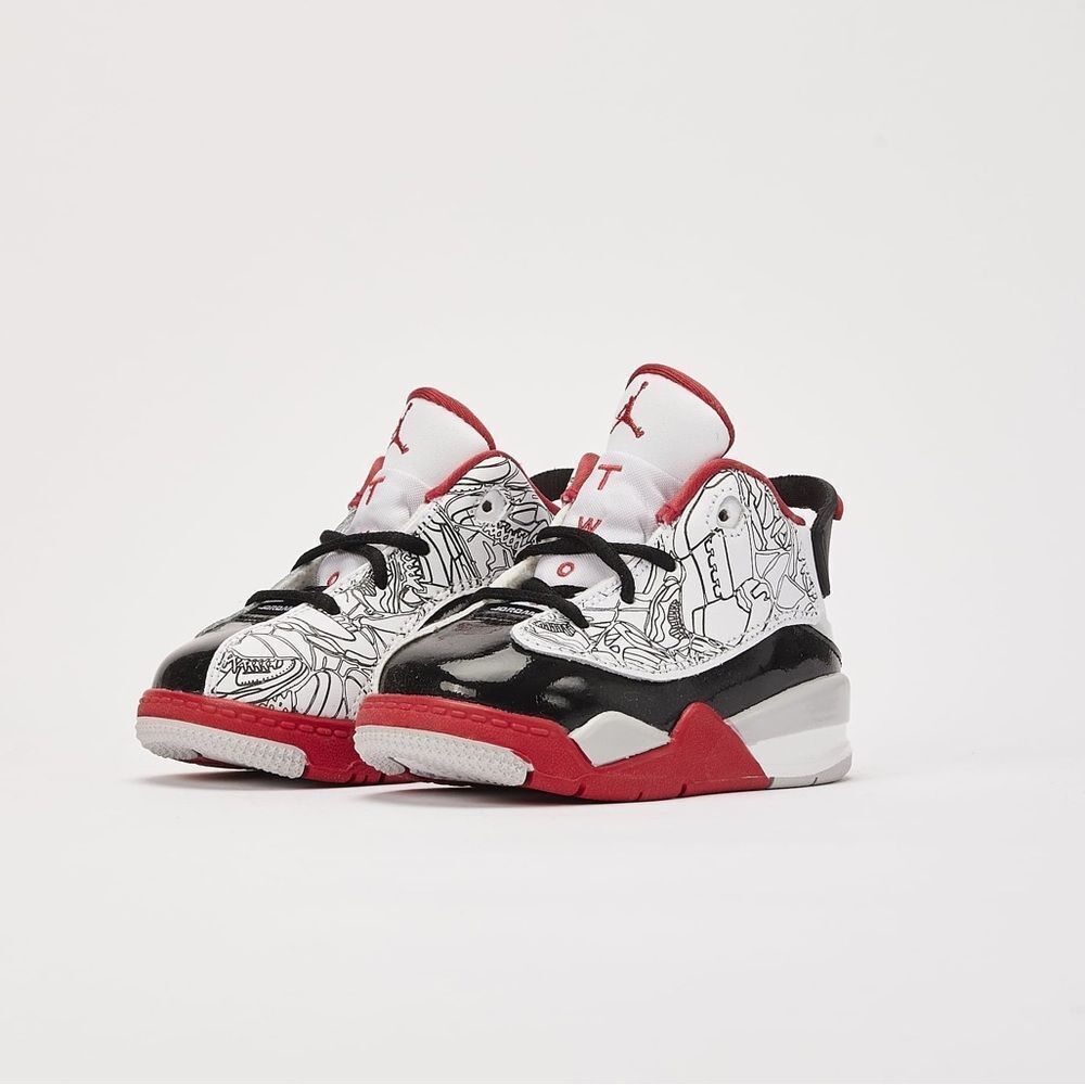 Jordan Dub Zero Toddler Red White Black Sneakers Toddler Size 7c